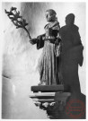 Statue en bois d'un moine à l'église de Gandren (Beyren-lès-Sierck)