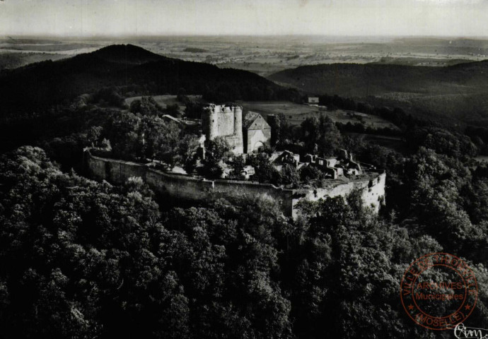 Lichtenberg (Bas-Rhin) : Vue aérienne du Château