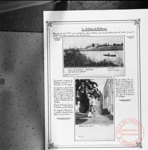 Exposition sur les fortifications à Thionville en 1970 par Georges Martig - Le château de Blettange