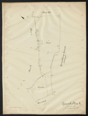 Garsch, Flur 4 Massstab 1:1000. Angefertigt im Jahre 1906.