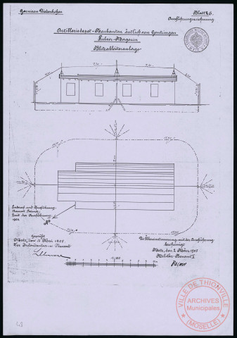 ARTILLERIE-NEUBAUTEN ÖSTLICH VON GENTRINGEN PULVER-MAGAZIN BLITZABLEITERANLAGE.
