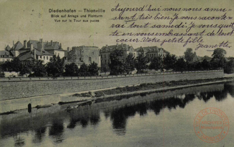 Diedenhofen Blick auf Anlage und Flohturm / Thionville Vue sur la Tour aux puces