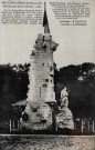 MOULINEAUX (Seine-Inf.) Monument de la Défense - JM. Ici , sur le territoire même des Moulireaux, les 30 décembre 1870. 2 et 4 janvier 1871. auprès du vieux château normand de Robert le Diable combattirent et moururent de nombreux soldats et franc-tireurs fançais, mobiles de l'Eure, de l'Ardèche, des Landes, des Basses-Pyrénées, qui luttèrent vaillamment contre les forces allemandes. A l'endroit où eurent Lieu ces combats héroïques, a été élevé, sur l'initiative de M E Martin, Maire de Moulineaux, ce monument érigé par souscription publique, et inauguré le 10 août 1901. Architecte : E. FAUGUET. Statuaire : A. FOUCHER