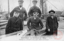 Cartes d'Autrefois (1890-1920) - Evénements et curiosités - Saint-Malo - Les survivants du "Hilda" - Naufragé le 19 novembre 1905, ayant à bord 120 passagers