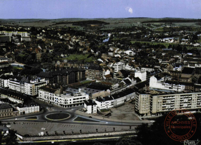 Sarreguemines : Rond-Point : Rue Poincaré : Vue aérienne