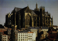 Metz (Moselle) : Cathédrale Saint-Etienne : vue depuis la Préfecture