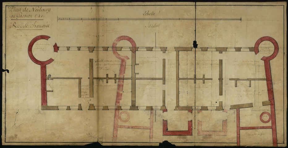 CHATEAU NEUERBOURG DETRUIT EN 1812. FERME DE GASSION PARTIELLEMENT DETRUITE EN 1936