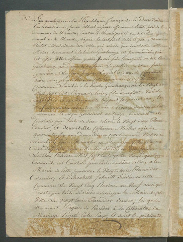 État civil : registre de naissances, mariages, décès (1805-1806)