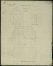 [Coupes, élevation et plan de l'église vicariale de Guentrange en 1822].- [Coupes, élevation et plan de l'église vicariale de Guentrange en 1822].-