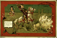 Don Quichotte attaque des moutons les prenant pour une armée.