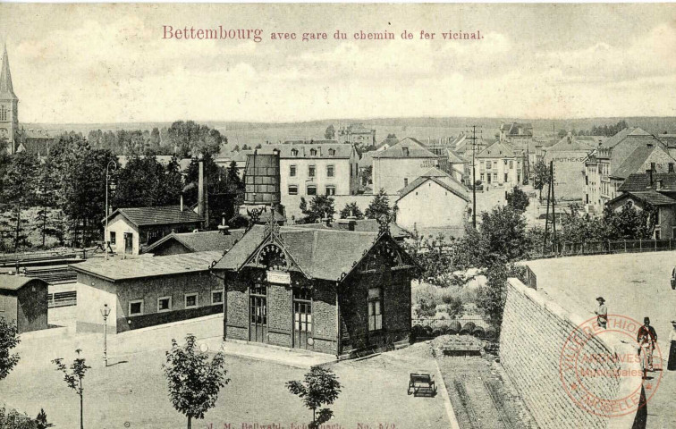 Bettembourg avec gare du chemin de fer vicinal.