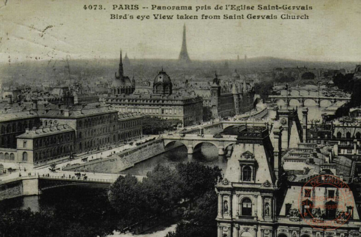 PARIS - Panorama pris de l'Église Saint-Gervais