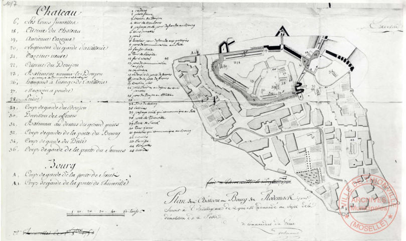 Plan du château et Bourg de Rodemack