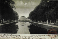 München.Nymphenburg. Schloss mit Kanal.