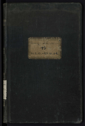 registre de délibérations du conseil municipal du (24/06/1903 au 24/10/1904)