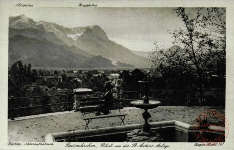 Richarz Naturaufnahmen. Partenkirchen, Blick aus der St Antons-Anlage.