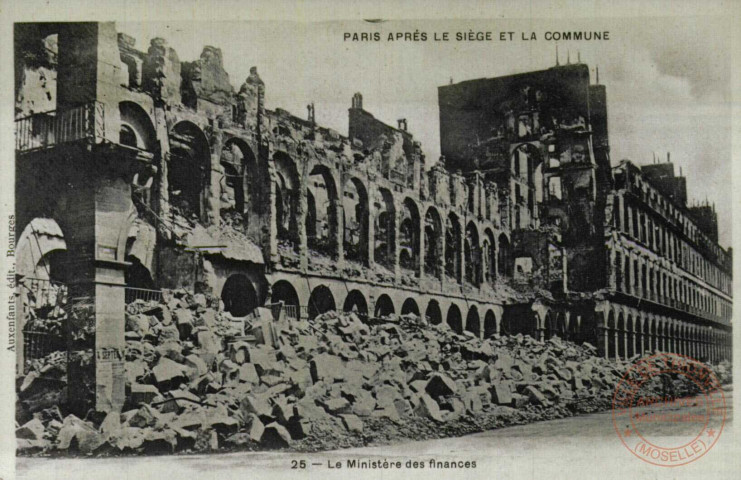 Paris après le siège et la commune - Le Ministère des finances