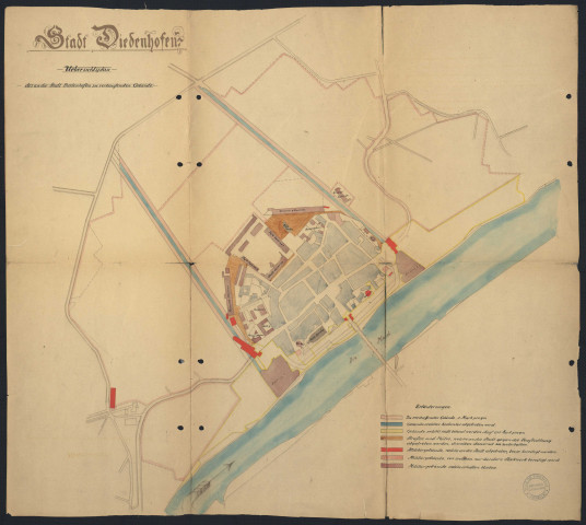 STADT DIEDENHOFEN. UEBERSICHTSPLAN DES AN DIE STADT DIEDENHOFEN ZU VERKAUFEN GELÄNDE.