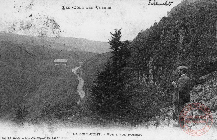 Cartes d'Autrefois (1890-1920) - France pittoresque - Les cols des Vosges - La Schlucht - Vue à vol d'oiseau