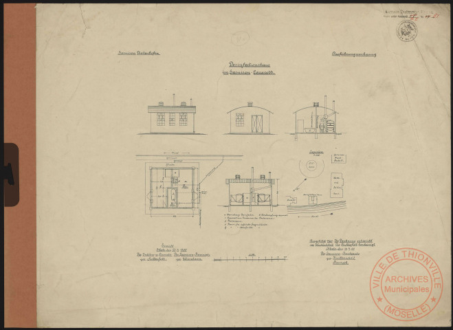 DESINFECTIONHAUS. GARNISON DIEDENHOFEN. AUSFÜHRUNGZEICHNUNG.