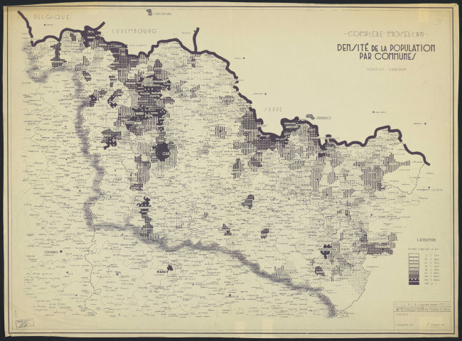 COMPLEXE MOSELLAN. DENSITE DE LA POPULATION PAR COMMUNES