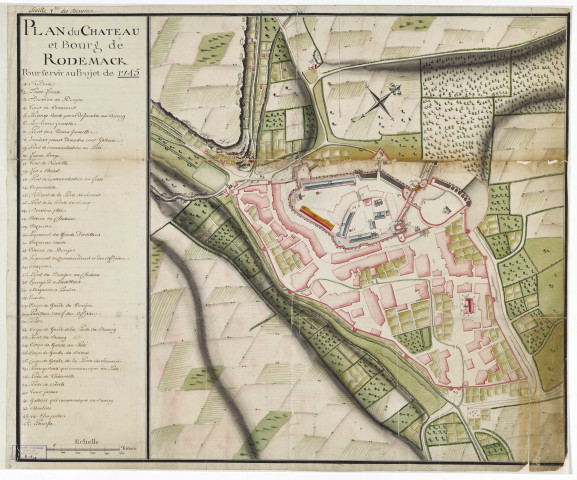 DIRECTION DES FORTIFICATIONS DE RODEMACKER ET SIERCQ. DESSEINS RELATIFS AUX PROJETS ANNUELS DES PLACES. ANNEE 1745