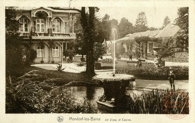 Mondorf-les-Bains. Jet d'eau et Casino.