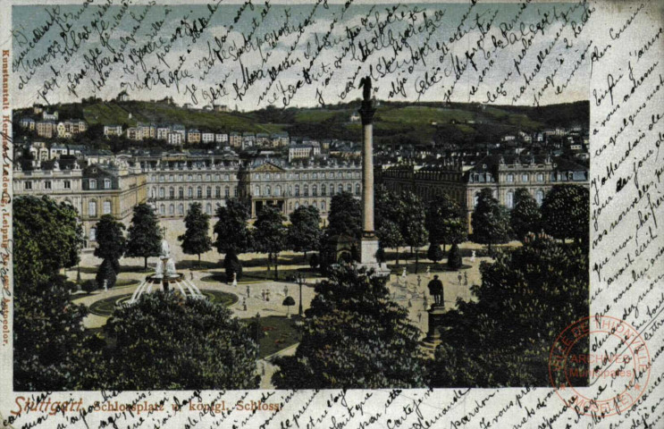 Stuttgart. Schlossplatz u. Königl., Schloss.