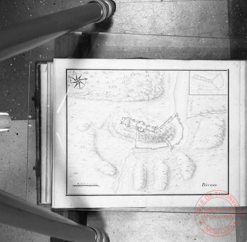 Plan de Bitche, extrait du "Recueil de plans des places du Roy dans la Flandre", par Louvoy