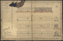 ATLAS DES BATIMENTS MILITAIRES. GENIE. DIRECTION DE METZ. PLACE DE THIONVILLE. AN 1852.CASERNE DE CAVALERIE 115