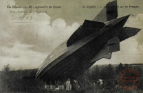 The Zeppelin 'L.-49' captured by the French. / Le Zeppelin 'L. 49' - capturé par les Français