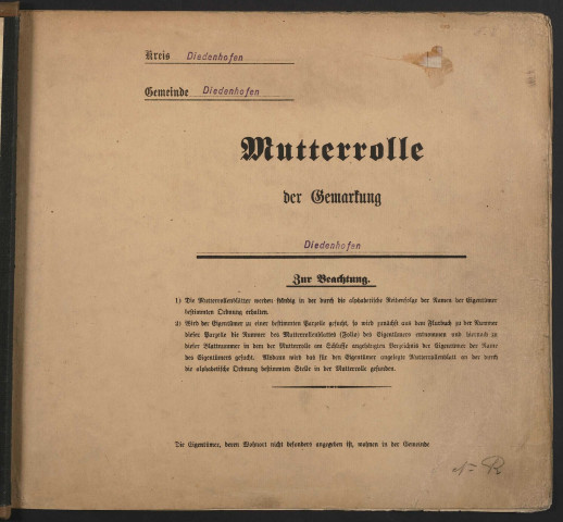 Matrice cadastrale des propriétés bâties et non bâties : liste des propriétaires [N - R] (1904-1929)