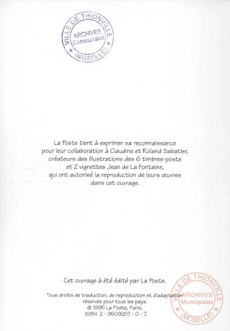 Jean de La Fontaine - six fables en timbres