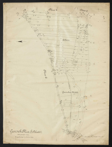 Garsch, Flur 5 Blatt 1 Massstab 1:1000. Angefertigt im Jahre 1906.