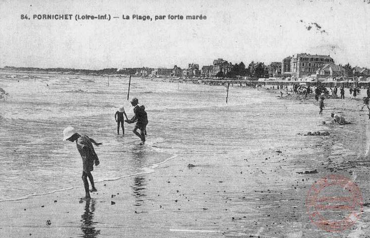 Cartes d'Autrefois (1890-1920) - Loisirs - Pornichet (Loire-Inf.) - La plage, par forte marée