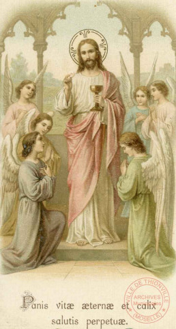 Panis vitae tern et calix salutis perpetu - Souvenir de ma première communion solennelle faite en l'église paroissiale de Thionville, le 30 mai 1920 - Marguerite Willié