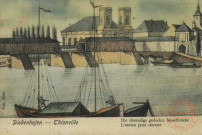 Diedenhofen = Thionville : Die ehemalige gedeckte Moselbrücke = L'ancien pont couvert
