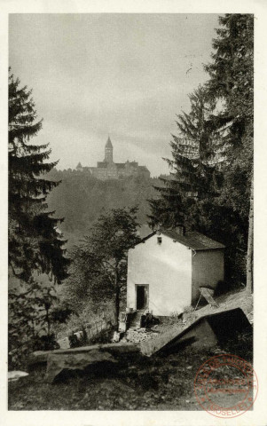 Abbaye de Clervaux. Vue de la route de Wiltz.