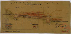 LÄNGENSCHNITT DER CEMENTROHRLEITUNG FÜR DIE DURCHFÜHRUNG DER SEITENRGABENENTWÄSSERUNG DURCH DIE KRIEGSTRASSE BEI 2,20 M