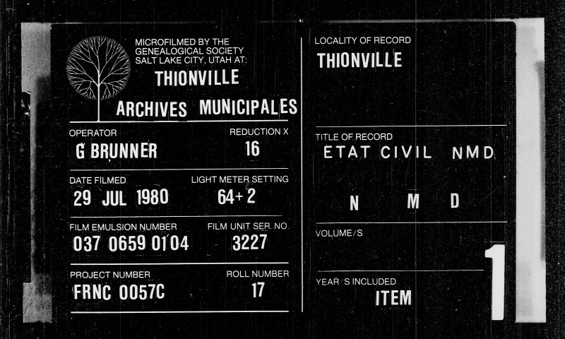 Registres d'état civil NMD (1847-1858)