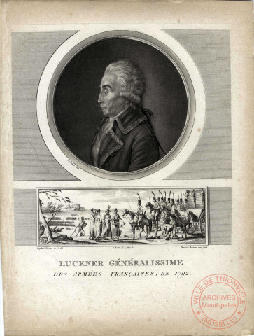 Luckner généralissime des armées francaises, en 1792
