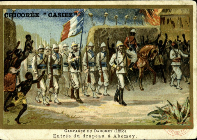 Campagne du Dahomey (1893). Entrée du drapeau à Abomey.