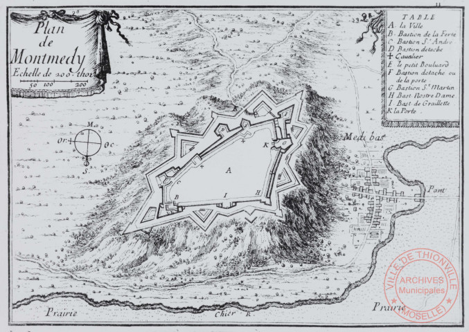 Plan et profil de Montmédy