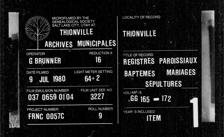 Registres paroissiaux de Thionville BMS (1784-1789). Registres paroissiaux de Guentrange (1702-1792). Registres paroissiaux de la paroisse Saint-Maximin (1702-1807)