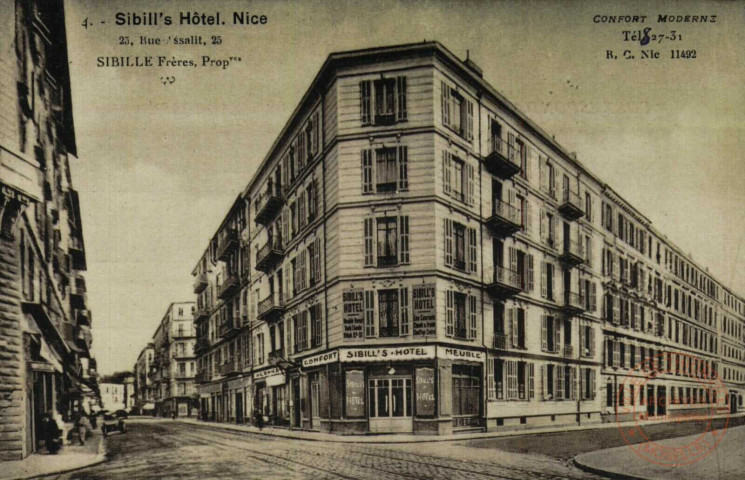 NICE - SIBILL'S HÔTEL. 25 Rue Assalit , SIBILLE Frères, Prop.