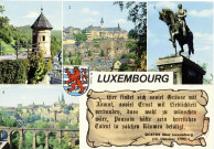 Luxembourg. Tourelle espagnole,Ville Haute,Statue équestre de Guillaume II,Panorama.