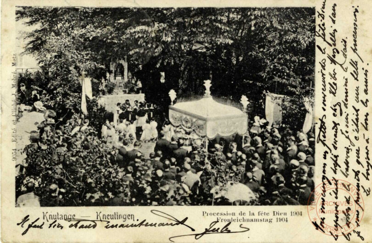 Knutange - Procession de la Fête Dieu 1904 / Kneulingen - Fronleichnamstag 1904