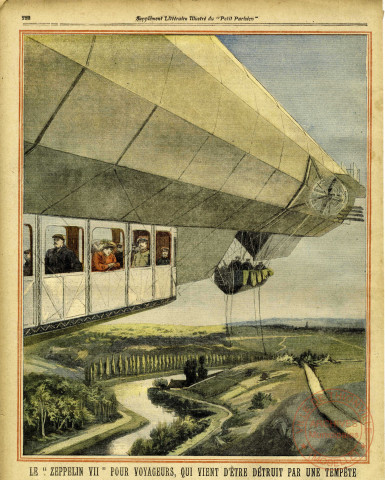 « Le « Zeppelin VII » pour voyageurs, qui vient d'être détruit par une tempête