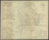 « THIONVILLE. PLAN GENERAL »/ dressé par le Service municipal d'urbanismeReproduction d'un plan mis à jour en 1964. En plus, une carte du centre ville au 2000e.