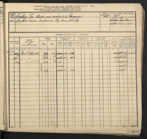 Matrice cadastrale des propriétés bâties et non bâties : liste des propriétaires [M] (1904-1929)